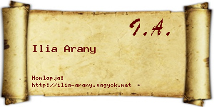 Ilia Arany névjegykártya